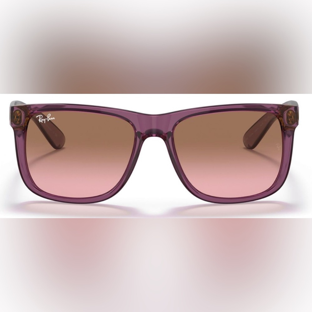 Ray Ban JUSTIN Transparent Violet smoke/rose Gradient Sunglass RB4165
